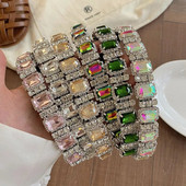 Luksusa baroka stila pilnas dimanta galvas lentes Modes matu aksesuāri sievietēm Moderni ballītes Rhinestone, spīdīga matu lente, matu lente, meitene