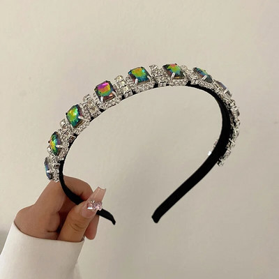 Luksusa baroka stila pilnas dimanta galvas lentes Modes matu aksesuāri sievietēm Moderni ballītes Rhinestone, spīdīga matu lente, matu lente, meitene