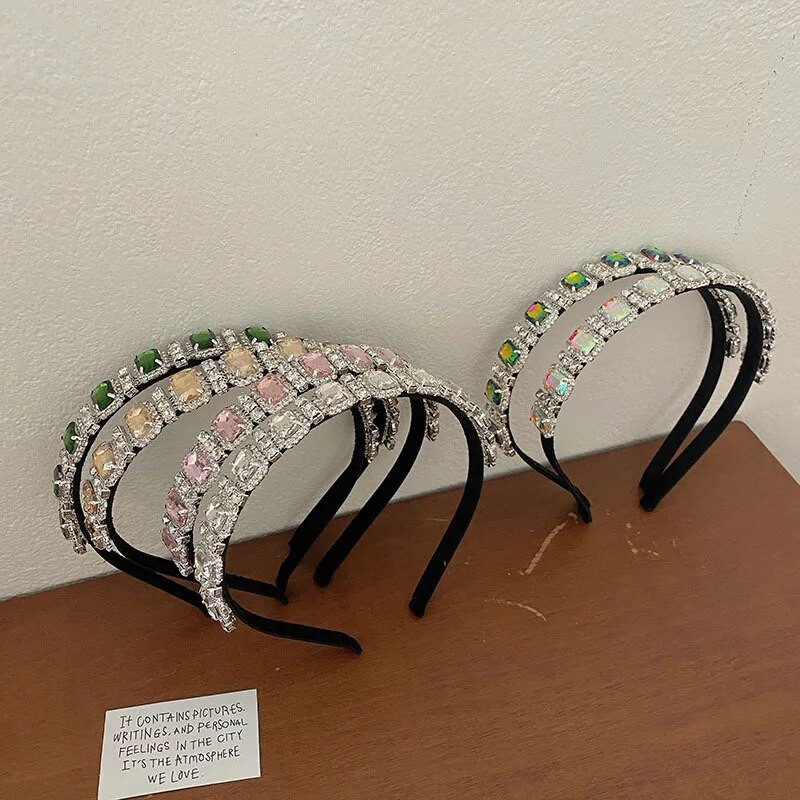 Luksusa baroka stila pilnas dimanta galvas lentes Modes matu aksesuāri sievietēm Moderni ballītes Rhinestone, spīdīga matu lente, matu lente, meitene