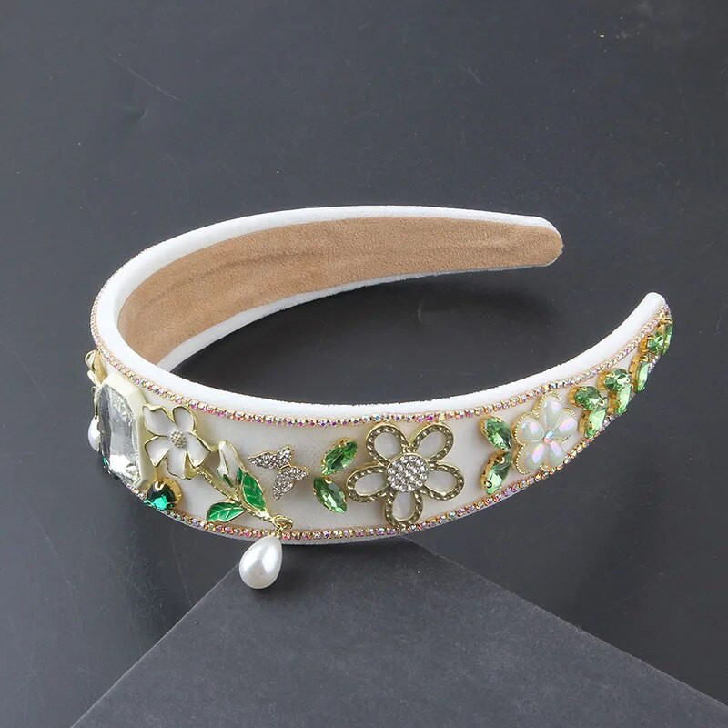 Pokrivala za glavu Nova moda Europski i američki barokni flanel Intarzija s bisernim cvijećem Traka za glavu Ženska lopta Prekrasna kosa865