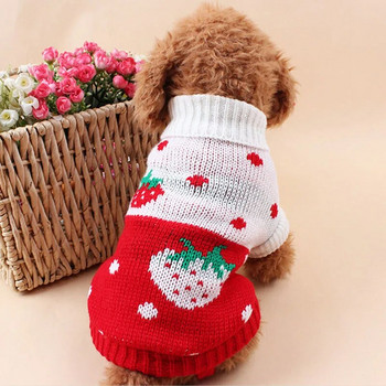 Топли дрехи за домашни любимци за котки Пуловер за малки кучета Качулки Палто Зимни плетени дрехи за домашни любимци за кучета Чихуахуа Карикатурен костюм Облекла