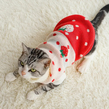 Ζεστά ρούχα για κατοικίδια για γάτες Μικρό πουλόβερ για σκύλους Φούστες παλτό Χειμερινά πλεκτά ρούχα για κατοικίδια για σκύλους Chihuahua Ενδύματα κινουμένων σχεδίων κοστουμιών