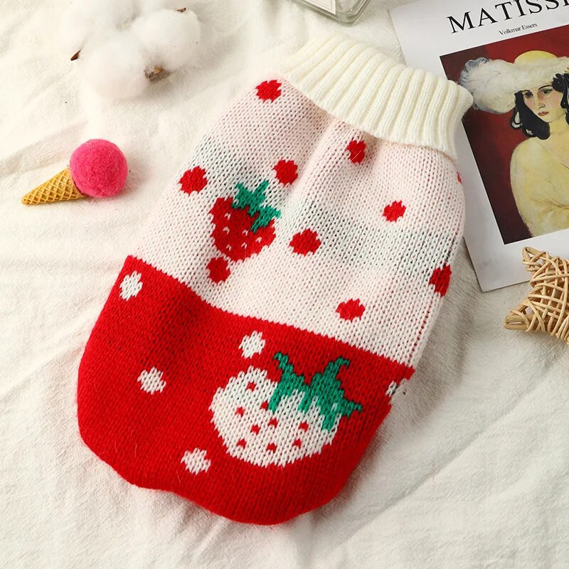 Ζεστά ρούχα για κατοικίδια για γάτες Μικρό πουλόβερ για σκύλους Φούστες παλτό Χειμερινά πλεκτά ρούχα για κατοικίδια για σκύλους Chihuahua Ενδύματα κινουμένων σχεδίων κοστουμιών