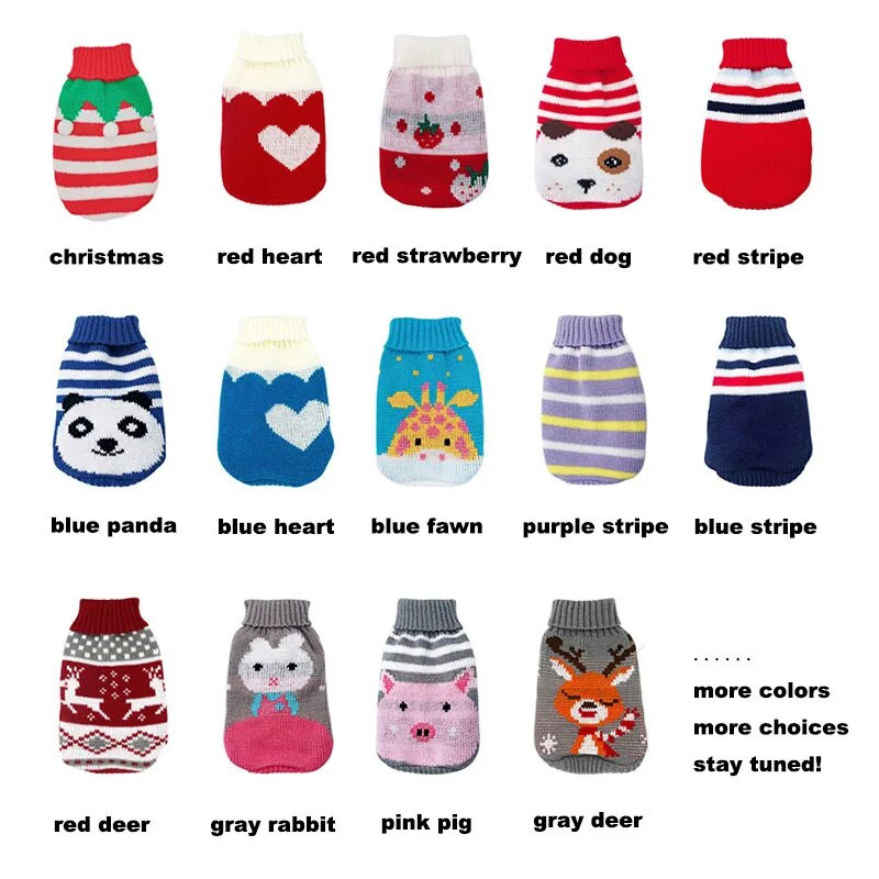 Ζεστά ρούχα για κατοικίδια για γάτες Μικρό πουλόβερ για σκύλους Φούστες παλτό Χειμερινά πλεκτά ρούχα για κατοικίδια για σκύλους Chihuahua Ενδύματα κινουμένων σχεδίων κοστουμιών