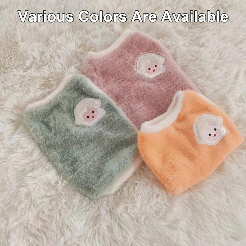 Mīksts, biezs mājdzīvnieku apģērbs, mākslīgās truša kažokādas mājdzīvnieku apģērbs, silti kaķu aksesuāri, vienkrāsaina plīša suņu veste, mājdzīvnieku piederumi, ziema