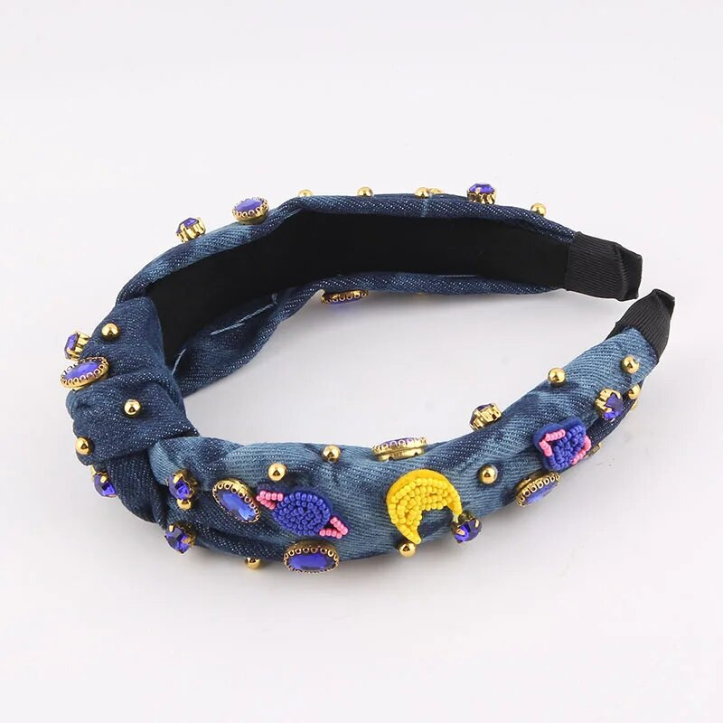 Cowboy Boemia Nod Cristal Urs Bentiță de lux Strasuri Diamante Colorate Bentiță Petrecere Nuntă Accesorii pentru păr feminin 157