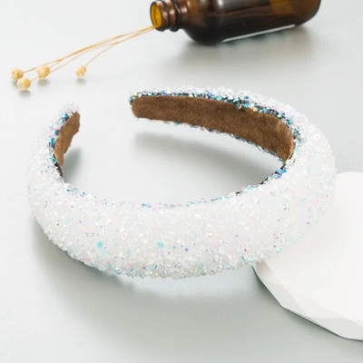 Luksusa pavasara krāsainas krelles, sūklis, polsterēta matu lente, galvas saite pieaugušajiem matiem, aksesuāri matiem Jewley