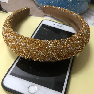 Luksusa pavasara krāsainas krelles, sūklis, polsterēta matu lente, galvas saite pieaugušajiem matiem, aksesuāri matiem Jewley