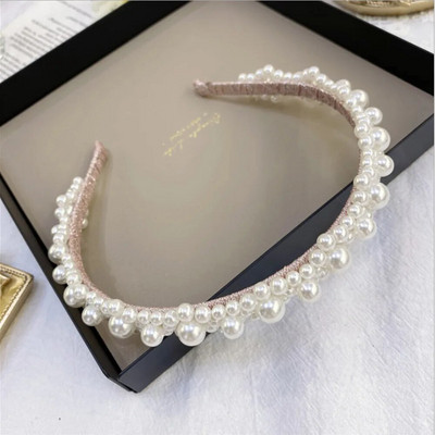 Modes matu aksesuāri sieviešu pērļu galvas lente princese ziedu neslīdoši matu lentes galvassegas mežonīgi jauki meitenes matu lente galvassegas