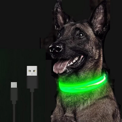 LED Glowing Dog Collar Rechargeable Luminous Collar Adjustable large Dog Night Light Pet Safety Collar for Small Dogs Cat