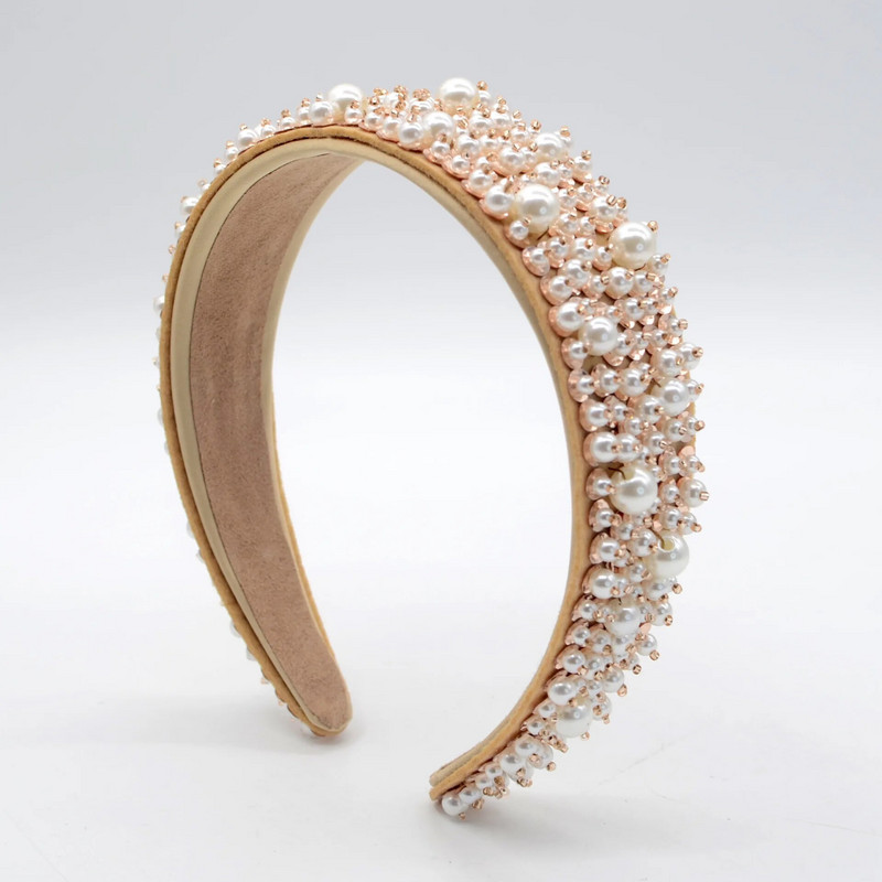 Μπαρόκ Γυναικεία Αξεσουάρ Μαλλιών Πέρλες Χάντρες Κορδέλες Κεφαλής Υψηλής Ποιότητας Πλήρης Πέρλα Επενδεδυμένο Μαλλιά Νυφικό Γαμήλιο κεφαλόδεσμο424
