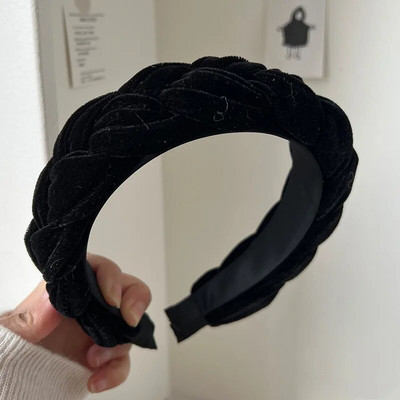 Νέο χρώμα Velvet Pearl Twist Braid Hair Hoop Γυναικείο ρετρό λούσιμο προσώπου φουρκέτα Μόδα μαργαριτάρι Hairband Αξεσουάρ μαλλιών