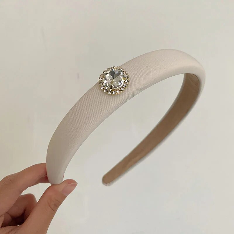 Korejiešu stila vienkārša sapņaini zila galvas saite ar plānām malām ar rombiem iestrādāta eleganta augsta galvaskausa matu stīpa, sūkļa matu sprādzes galvassega