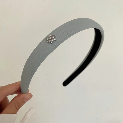 Korejiešu stila, vienkāršas jaunas plānas malas ar augstu galvaskausu matu stīpa dimanta sniegpārsliņa sūklis galvas saite zila pelēka matu sprādze galvassega sievietēm