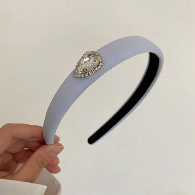 Korejiešu stila, vienkāršas jaunas plānas malas ar augstu galvaskausu matu stīpa dimanta sniegpārsliņa sūklis galvas saite zila pelēka matu sprādze galvassega sievietēm