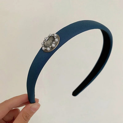 Korejiešu stila, vienkāršas jaunas plānas malas ar augstu galvaskausu matu stīpa dimanta sniegpārsliņa sūklis galvas saite zila pelēka matu sprādze galvassega sievietēm