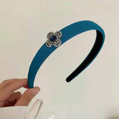 Korejiešu stila, vienkāršas jaunas plānas malas ar augstu galvaskausu matu stīpa dimanta sniegpārsliņa sūklis galvas saite zila pelēka matu sprādze galvassega sievietēm