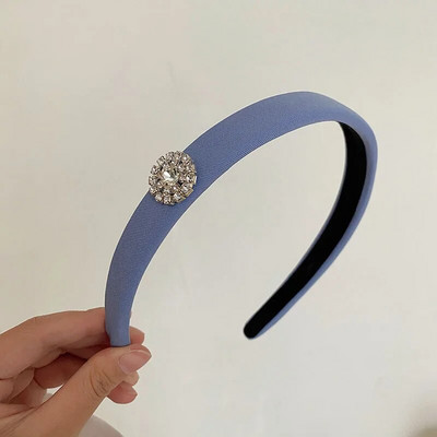 Korejiešu stila, vienkāršas jaunas plānas malas ar augstu galvaskausu matu stīpa dimanta sniegpārsliņa sūklis galvas saite zila pelēka matu sprādze galvassega sievietēm