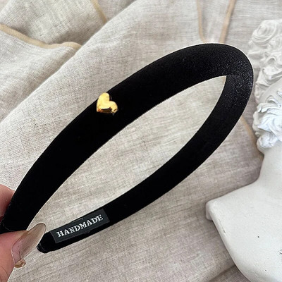 Velvet Gold Love Bean matu stīpa šaurs izdevums Slim rudens ziemas pretslīdēšanas galvas stīpa Augsta galva Top Vintage matu sprādzes aksesuāri