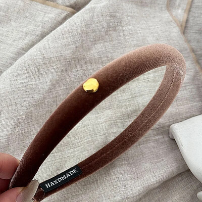 Velvet Gold Love Bean matu stīpa šaurs izdevums Slim rudens ziemas pretslīdēšanas galvas stīpa Augsta galva Top Vintage matu sprādzes aksesuāri