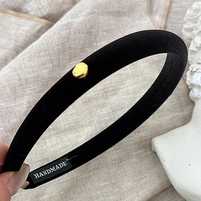 Velvet Gold Love Bean matu stīpa šaurs izdevums Slim rudens ziemas pretslīdēšanas galvas stīpa Augsta galva Top Vintage matu sprādzes aksesuāri