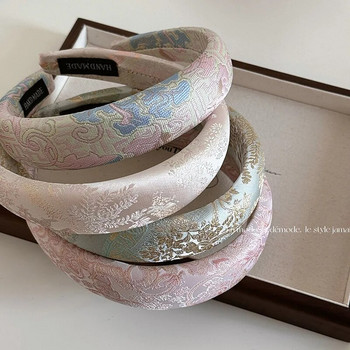 Νέο Κινέζικο Κέντημα Κεφαλόδεσμο Γυναικείο Κινεζικό στυλ Ζακάρ Κεφαλόδεσμο Κομψό Κορυφαίο Κορδόνι για Μαλλιά με ψηλό κρανίο VintageHeadwear