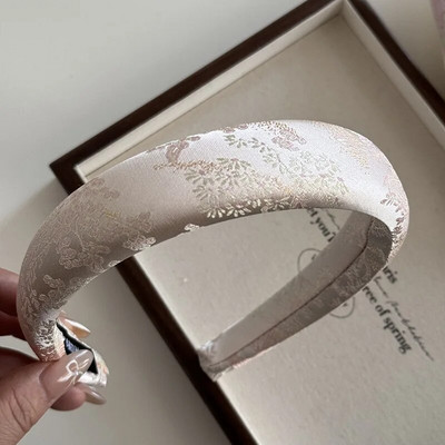 Nova kineska traka za glavu s vezom Ženska žakard traka za glavu u kineskom stilu Elegantni obruč za kosu Visoka gumica za kosu s lubanjom Vintage Pokrivala za glavu