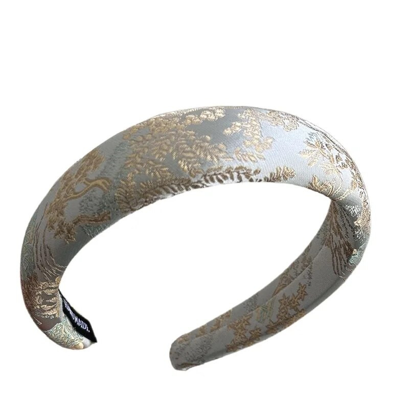 Nova kineska traka za glavu s vezom Ženska žakard traka za glavu u kineskom stilu Elegantni obruč za kosu Visoka gumica za kosu s lubanjom Vintage Pokrivala za glavu