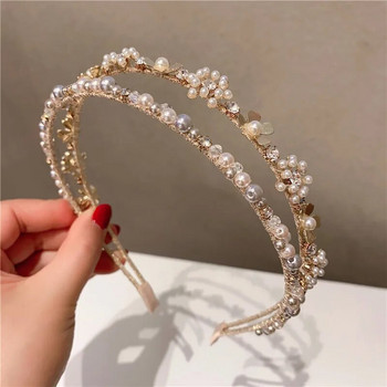 Bohemian Ethnic Pearl Flower Handmade Headbands Hairbands για γυναίκες Αξεσουάρ μαλλιών για κορίτσια