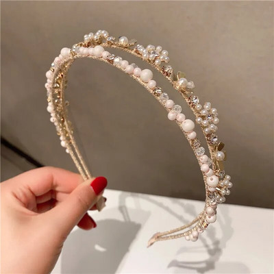 Bohemian Ethnic Pearl Flower Handmade Headbands Hairbands για γυναίκες Αξεσουάρ μαλλιών για κορίτσια