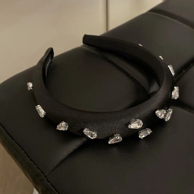 viegla luksusa smagā rūpniecība Čehijas dimanta piliens zīda sūklis palielina matu lente sieviešu ikdienas galvas saite matu aksesuāri sieviešu