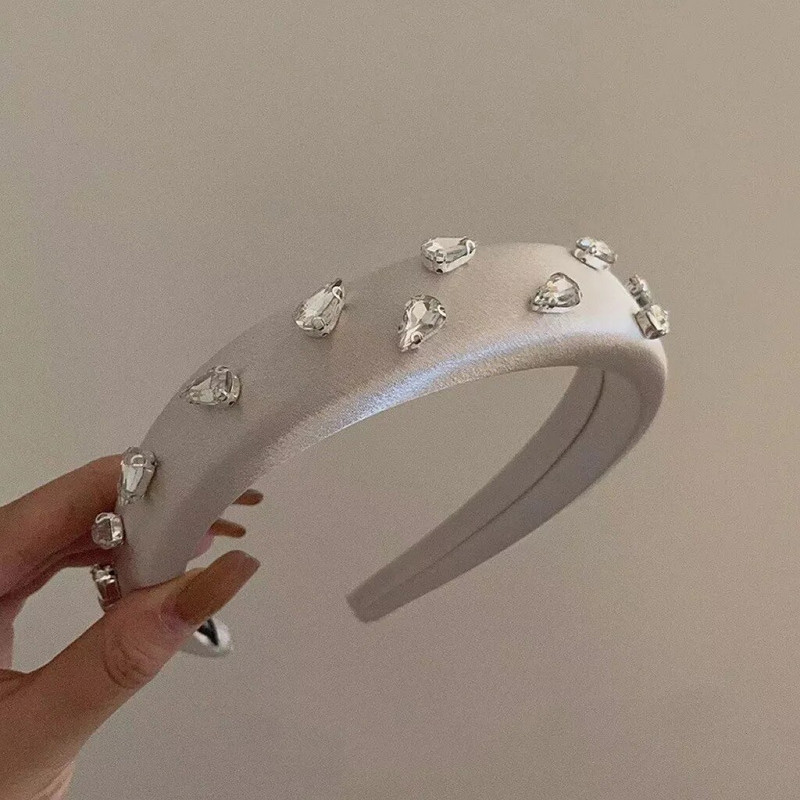 viegla luksusa smagā rūpniecība Čehijas dimanta piliens zīda sūklis palielina matu lente sieviešu ikdienas galvas saite matu aksesuāri sieviešu