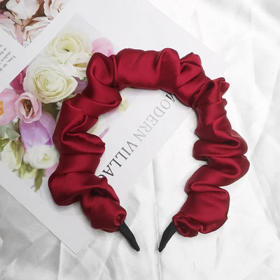 Lystrfac μονόχρωμο μονόχρωμο γυναικείο πλισέ λουράκι για γυναικεία Μόδα Scrunchy Headband Retro Hair Loop Γυναικεία αξεσουάρ μαλλιών