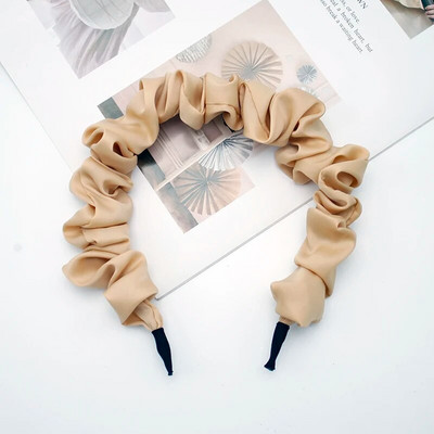 Lystrfac μονόχρωμο μονόχρωμο γυναικείο πλισέ λουράκι για γυναικεία Μόδα Scrunchy Headband Retro Hair Loop Γυναικεία αξεσουάρ μαλλιών