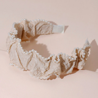 Lystrfac μονόχρωμο μονόχρωμο γυναικείο πλισέ λουράκι για γυναικεία Μόδα Scrunchy Headband Retro Hair Loop Γυναικεία αξεσουάρ μαλλιών