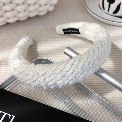 Rudens/ziemas jauna melnbalta rūtainā galvas saite Sūkļa plata matu lente sievietei, meitenei Eleganta matu stīpa Modes matu aksesuāri