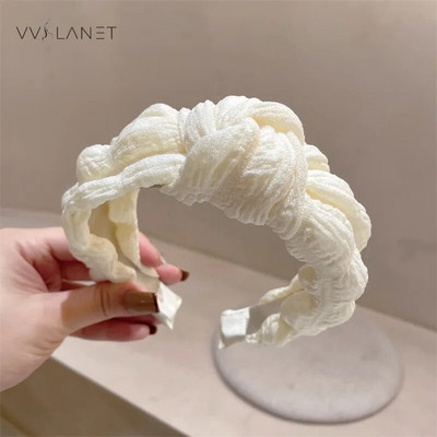 Gumice za kosu za žene korejskog stila, spužvasta bijela traka za glavu širokog oboda, modna, elegantna gumica za kosu