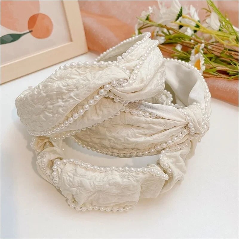 Gumice za kosu za žene korejskog stila, spužvasta bijela traka za glavu širokog oboda, modna, elegantna gumica za kosu