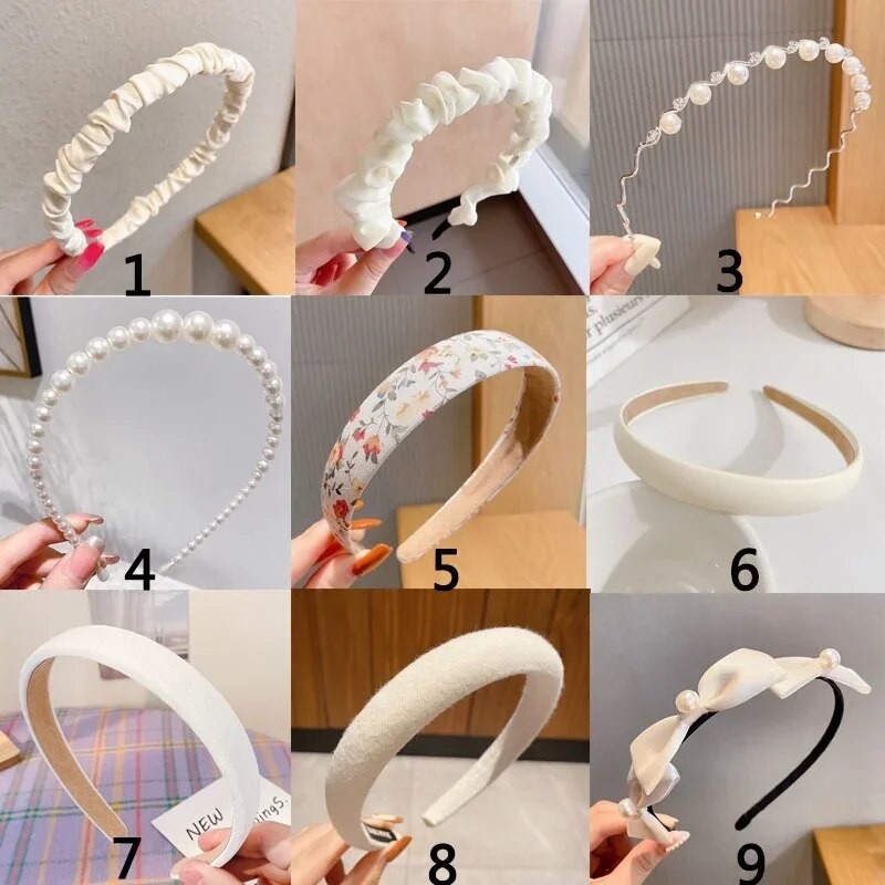 Gumice za kosu za žene korejskog stila, spužvasta bijela traka za glavu širokog oboda, modna, elegantna gumica za kosu