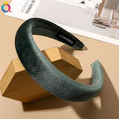 Vintage vienkrāsains samta galvas stīpa Matu lentes Ziemai Jaunas Sūkļa matu stīpas Bezel galvas lentes Sievietēm Modes matu aksesuāri