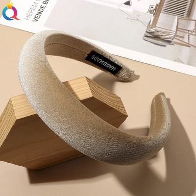 Vintage vienkrāsains samta galvas stīpa Matu lentes Ziemai Jaunas Sūkļa matu stīpas Bezel galvas lentes Sievietēm Modes matu aksesuāri