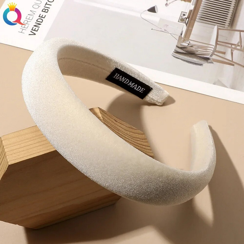 Vintage vienkrāsains samta galvas stīpa Matu lentes Ziemai Jaunas Sūkļa matu stīpas Bezel galvas lentes Sievietēm Modes matu aksesuāri