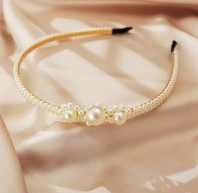 Jaunas sieviešu elegantas pilnas pērles Vienkāršas matu lentes Saldas galvas lentes Matu stīpas Turētājs Ornaments Galvas lente Sieviešu modes matu aksesuāri