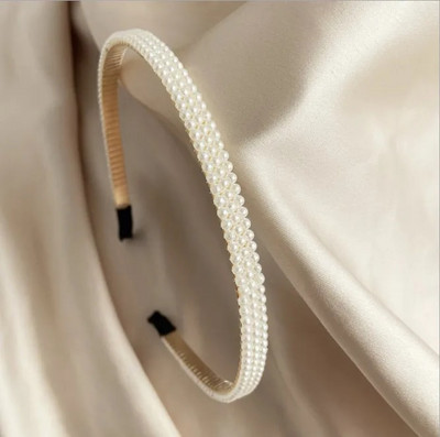 Jaunas sieviešu elegantas pilnas pērles Vienkāršas matu lentes Saldas galvas lentes Matu stīpas Turētājs Ornaments Galvas lente Sieviešu modes matu aksesuāri