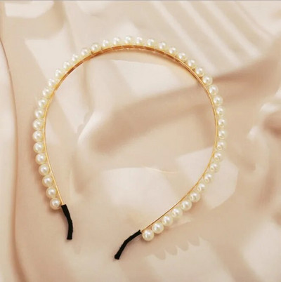 Jaunas sieviešu elegantas pilnas pērles Vienkāršas matu lentes Saldas galvas lentes Matu stīpas Turētājs Ornaments Galvas lente Sieviešu modes matu aksesuāri