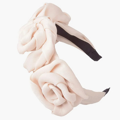 Γυναικεία κορίτσια Μεταξωτό σατέν τριαντάφυλλο λουλούδι Κορδέλα κεφαλής Αξεσουάρ μαλλιών για ενήλικες Hair Jewley