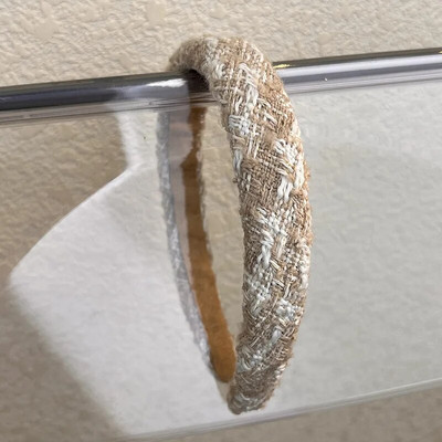 Retro New Lattice Tweed Headbands for Women Ταμπεραμέντο Κορδέλες μαλλιών Συμπαγές σφουγγαράκι για τα μαλλιά φθινοπωρινό χειμερινό αξεσουάρ μαλλιών