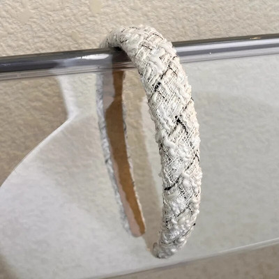 Retro New Lattice Tweed Headbands for Women Ταμπεραμέντο Κορδέλες μαλλιών Συμπαγές σφουγγαράκι για τα μαλλιά φθινοπωρινό χειμερινό αξεσουάρ μαλλιών