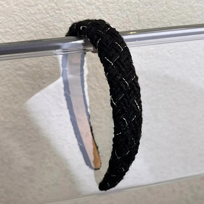 Retro New Lattice Tweed Headbands for Women Ταμπεραμέντο Κορδέλες μαλλιών Συμπαγές σφουγγαράκι για τα μαλλιά φθινοπωρινό χειμερινό αξεσουάρ μαλλιών