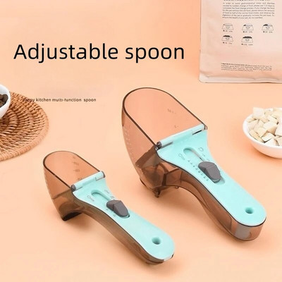 Adjustable Pet Metering Spoon with Plastic Measuring Pet Scoops Cups for Pet  Accessories Cat Food Spoon Dog Food Gram Spoon